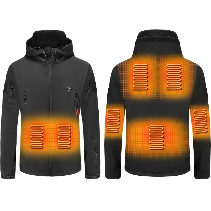 Vestes pour hommes Hommes en plein air hiver veste de chauffage électrique USB Charge hommes vestes chauffées intelligente chaleur ski randonnée vêtements 231128