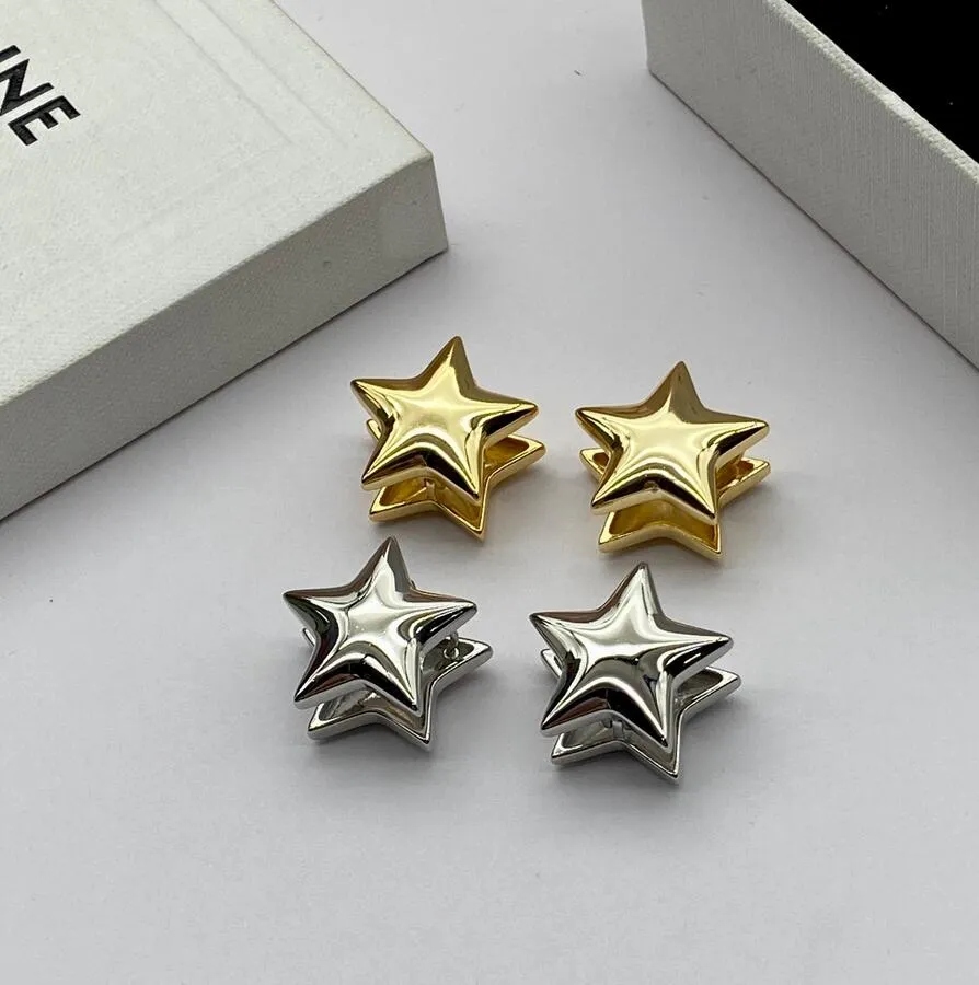 Eenvoudige Mode Ster Stud Earring Designer Gold Sier Studs Voor Vrouwen Oorbellen Brief Charme Sieraden Kerstcadeau 936