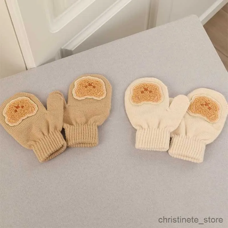 Mitaines pour enfants gants de bébé mignons dessin animé hiver tricoté gants de doigt complet pour les enfants en bas âge mitaines chaudes d'intérieur et d'extérieur