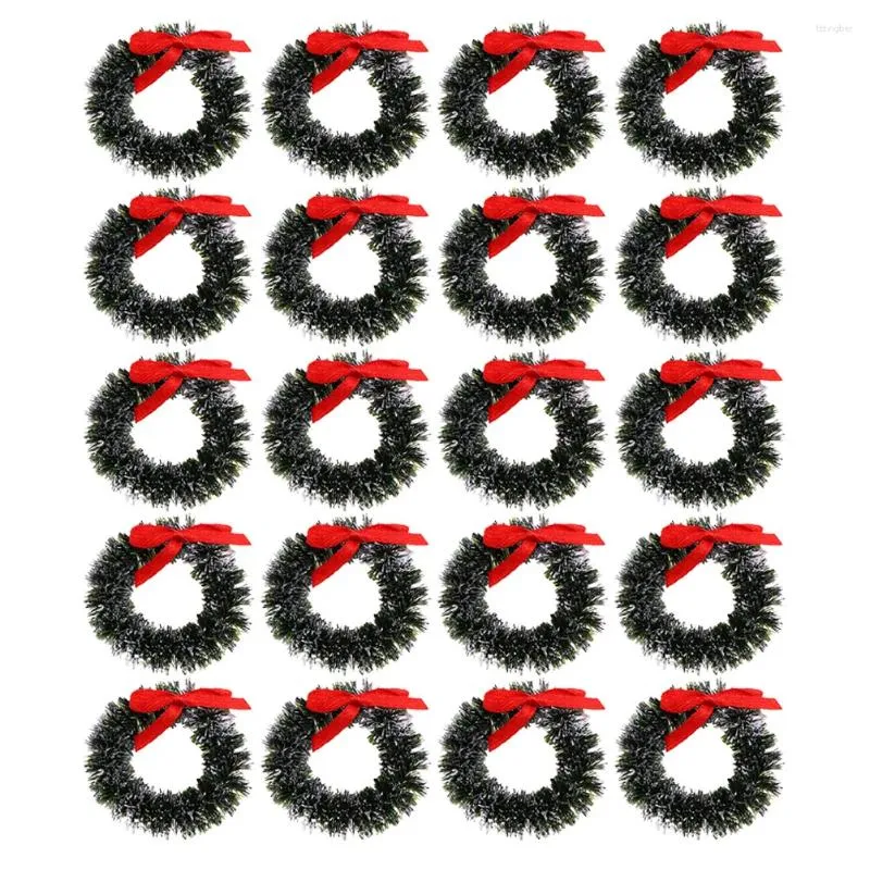 Flores decorativas 20 PCs Decorações de Natal ao ar livre Pequeno grinaldas da árvore da árvore da árvore Garland