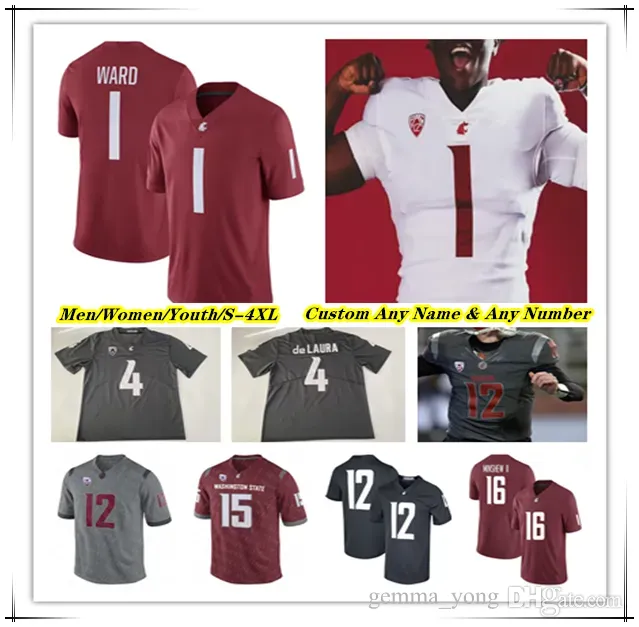 State Washington Cougars WSU College Football Jersey Cameron Ward Nakia Watson Dylan Paine Lincoln Victor Josh Kelly Kyle Williams Sam Locke High