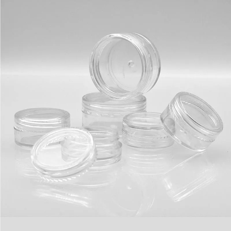 5ml 10ml 25g 3 ml 3g 5g 10g 15g 20g Small Clear Cream Jar Plastic Pot Box Mini Transparent Cosmetic sample Container with Lids Dhdfw