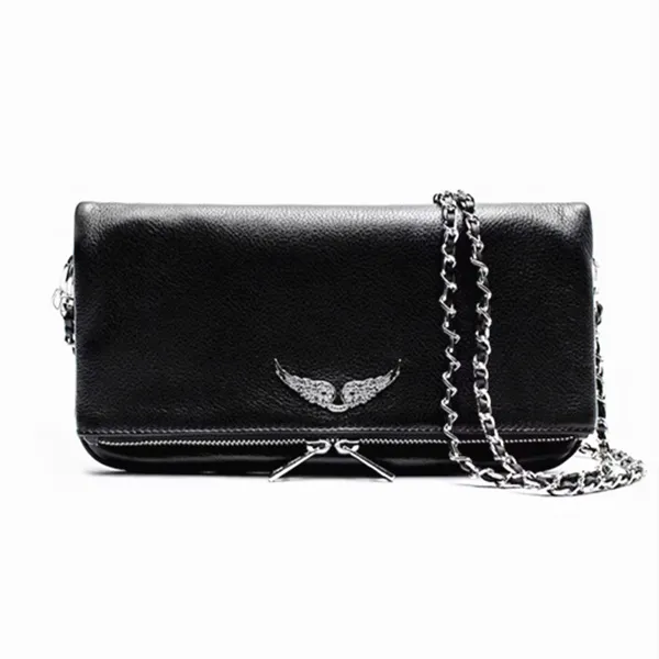 Zadig Voltaire Shoulder bag tote designer women men clutch Genuine Leather  handbags Pochette Rock Swing Your Wings bag chain Luxury denim sunset Rock