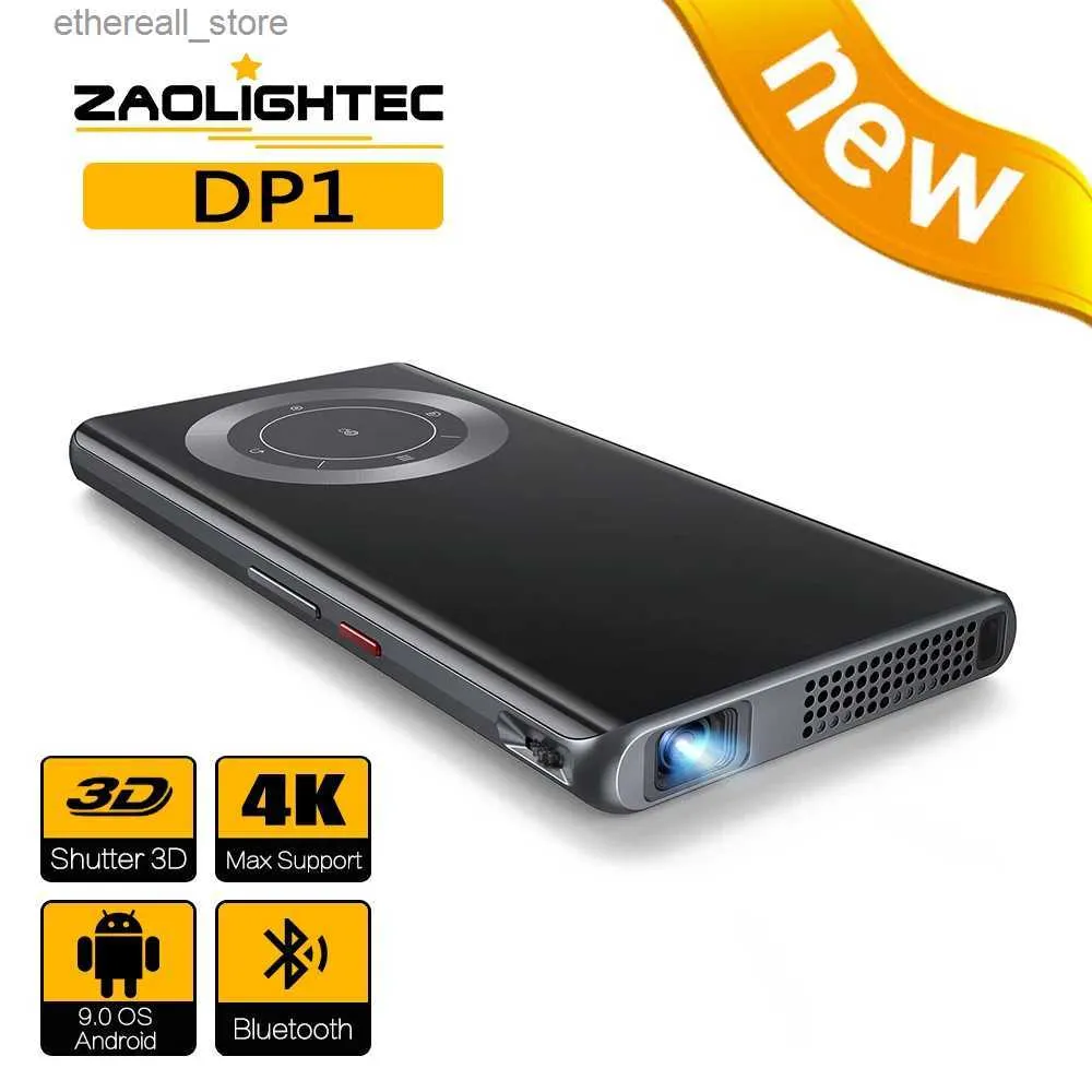 Projektory Zaolightec DP1 3D 4K Mini Cinema Smart Android Projektor Wi -Fi Portable 1080p Film Film LED DLP Outdoor Projector Q231128