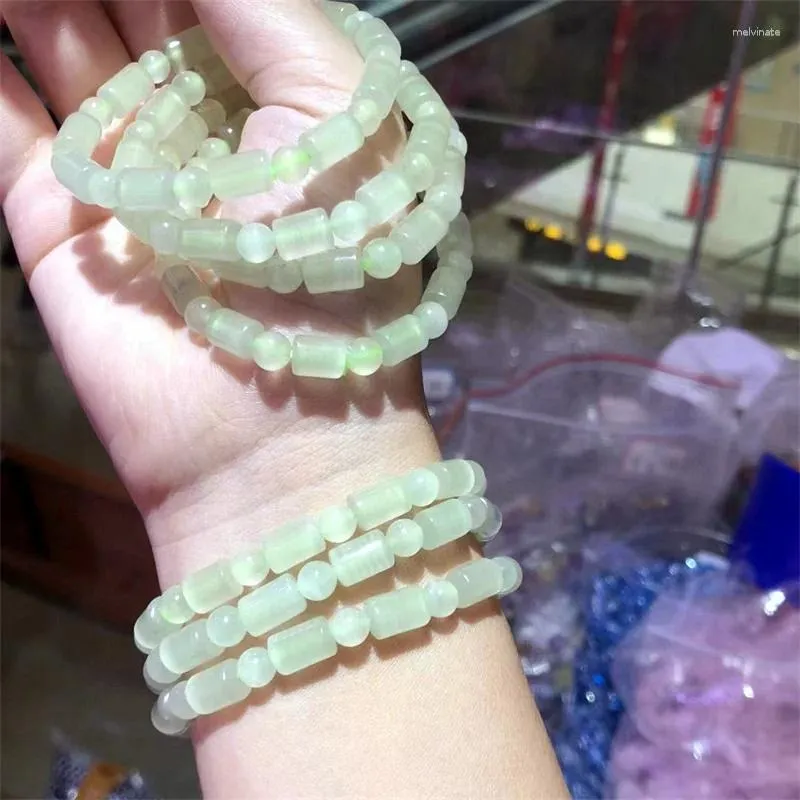 Länk armband naturlig grön spets jade hink pärlor armband charms mode personaliserad för män kvinnor ädelsten smycken 1 st