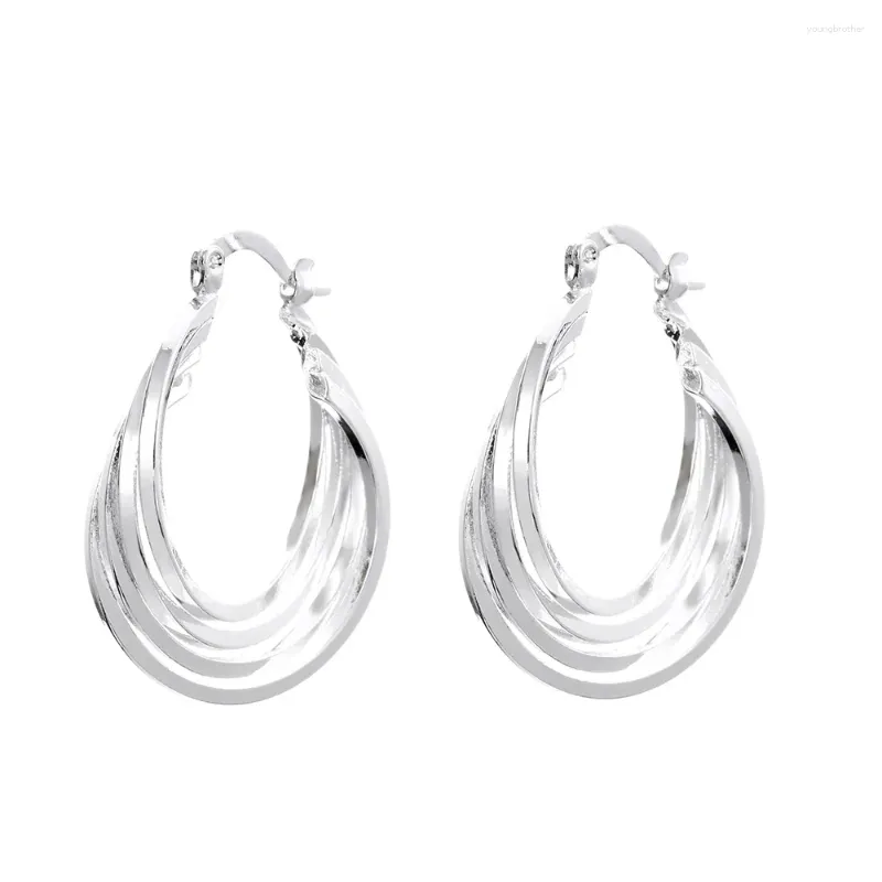 Boucles d'oreilles créoles en argent Sterling 925 de haute qualité, multicouches, en forme de U, bijoux cadeaux de fête d'anniversaire pour femmes, vente en gros