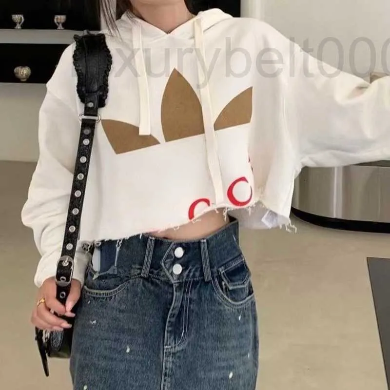 Designer hoodie Sweater Chest Letter Print Round Neck Pullover Fashion Cropped Tassel Slimming Sweatshirt Luxury Simple Cotton Hoody Sweaters FCWZ