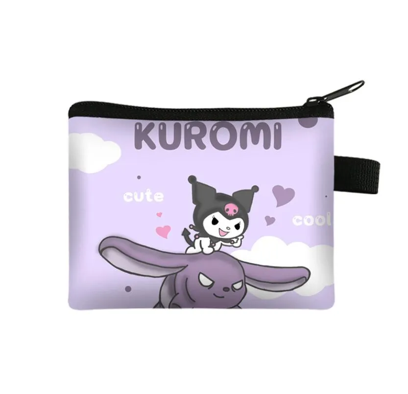 Fashion Kawaii Pink Purple Kuromi Coin Purse Big Capacity Coin Zipper Bag Accessories 25 styles