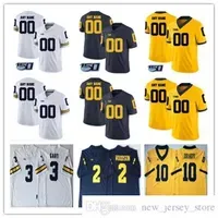 Custom NCAA 150TH Michigan Wolverines 2019th College Football Wear Any Name Number Jersey White Navy Blue Yellow Charbonnet Brady Patterson