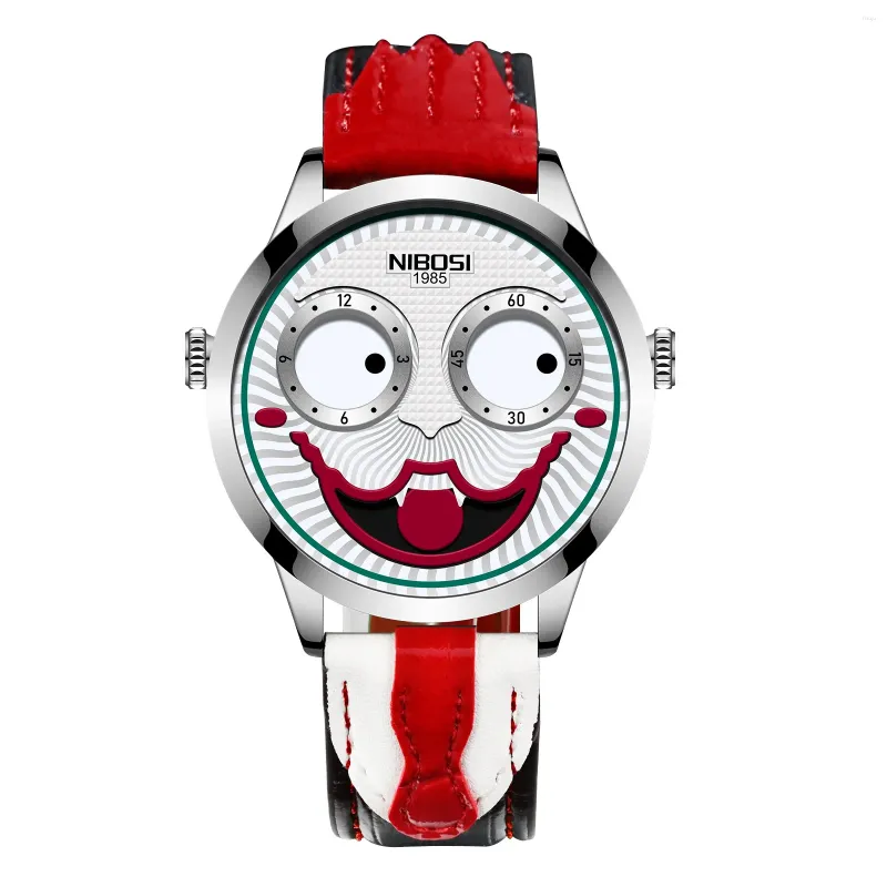Wristwatches 2023 Funny Joker Watches For Men Top Waterproof Business Personality Clown Green Male Wrist Reloj Hombre