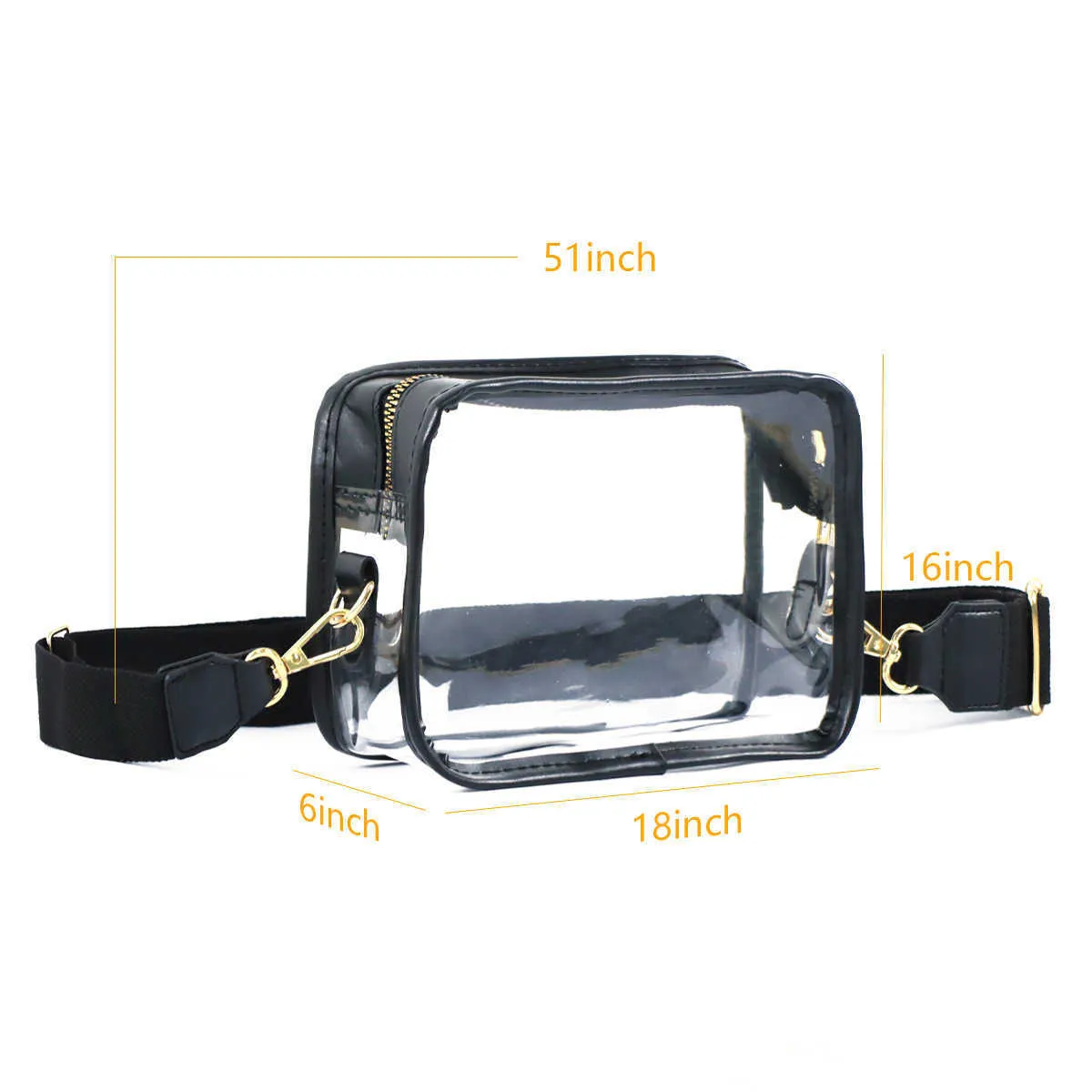 Fashion Transparent Stadium Bag Can Be Marked Transparent Pvc Messenger Bag Gym Concert Activities 230314