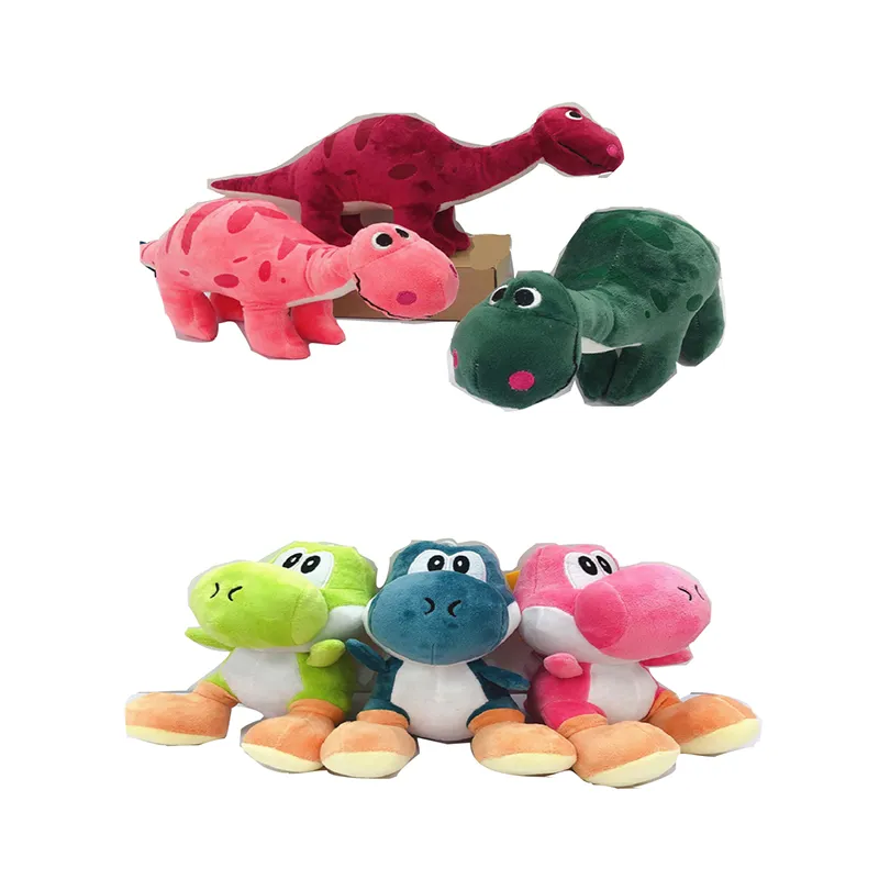 Manufacturers wholesale 6 styles of cute dinosaur plush toys cartoon film and television games surrounding animals children's gifts