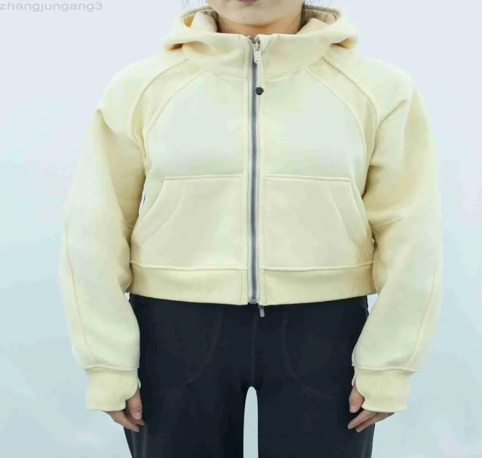 Designer Short Jacket S Women Autumn and Winter New Scuba Woman Yoga Sports Leisure Full Zip Jackets Plush Hoodie Yellow Tech 2023SS7457491