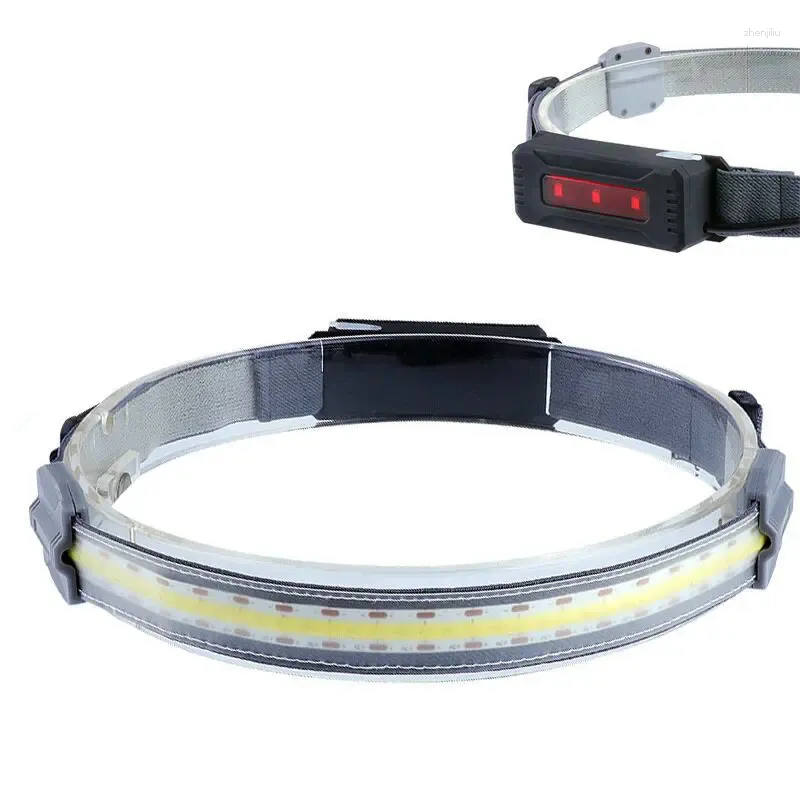 Headlamps USB Rechargeable Head Lamp Headlamp Bright Strip COB Light Waterproof 3 Modes Collapsible F/Running Fishing Camping Hiking