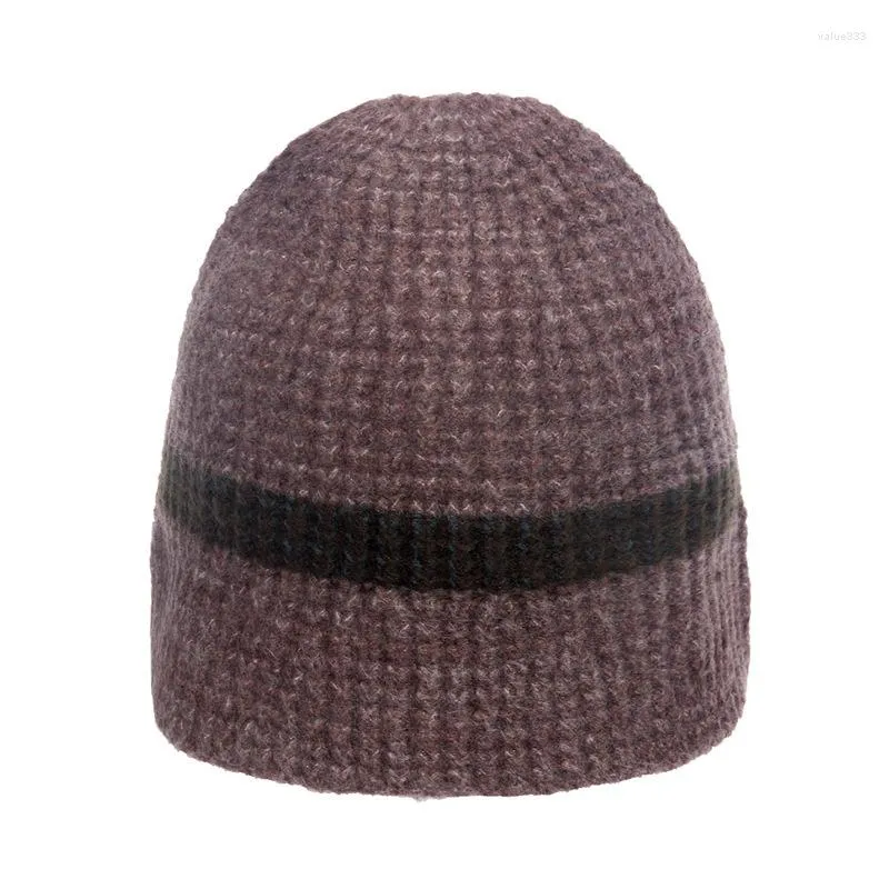 Boinas de boinas de outono e inverno acrílico listrado de engrosse chapéu de chapéu quente gorro de capitão para homens para homens 201