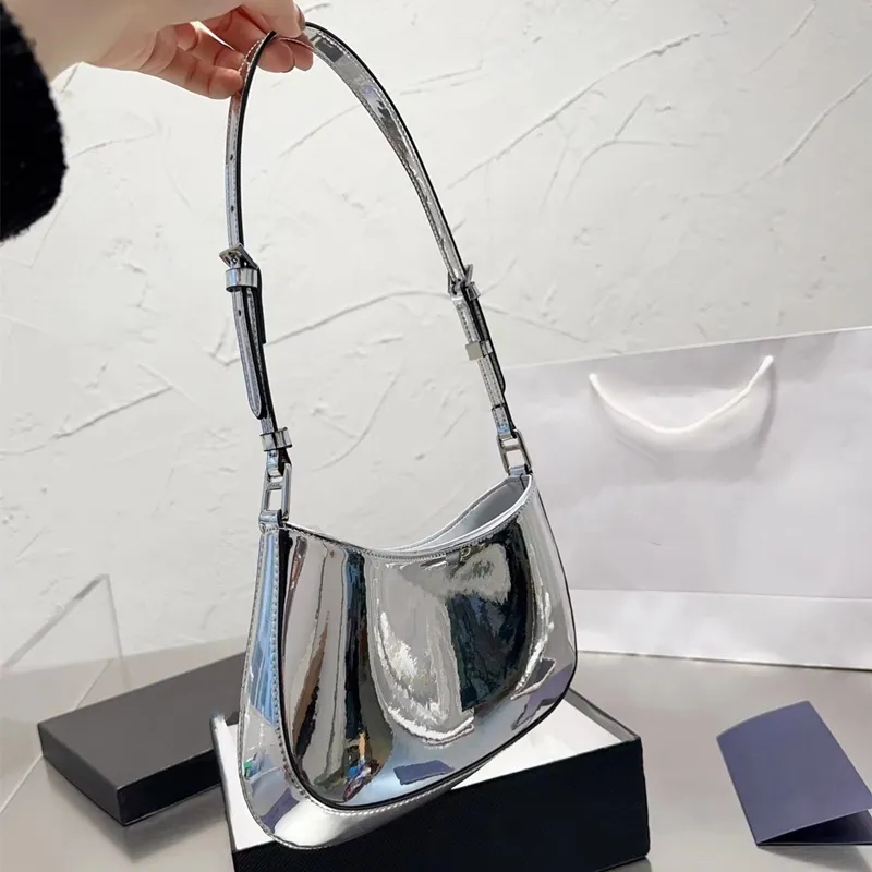 Женская глянцевая сумка-хобо на плечо, роскошная сумка, дизайнерская сумка, женская сумка под мышками, багет, модная маленькая сумка-тоут, топ из лакированной кожи