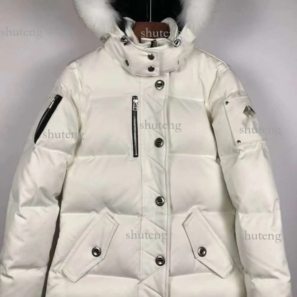 Chaqueta de Plumas Parka con Cuello de Piel para Hombre Abrigo de Pato Blanco Impermeable de Invierno Capa Moda para Hombres y Mujeres Parejas Alces Versión Informal para Mantener el Calor 357