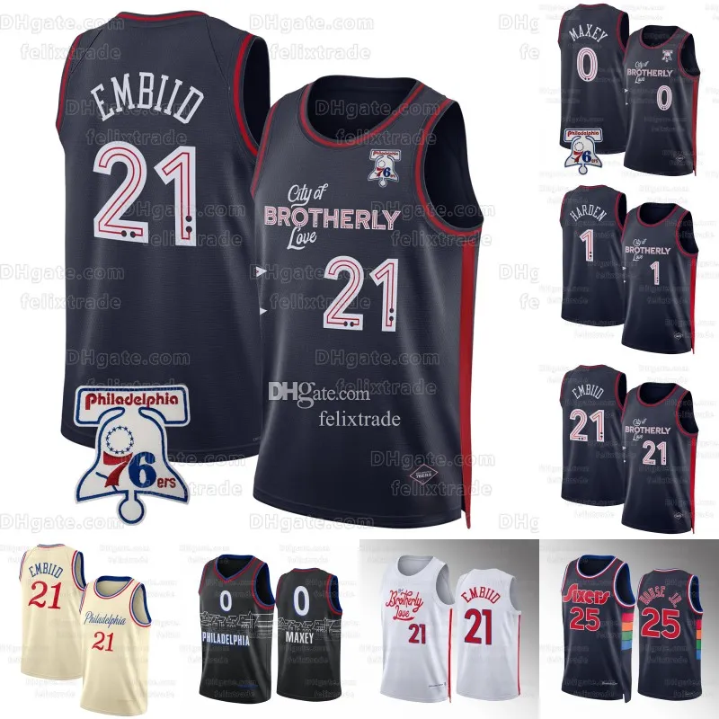 Save Big on Bulk Joel Embiid Jersey Tyrese Maxey Joel Embiid 2023 24 City  Edition Basketball Jersey Joel Philadelphias James Harden 76ers Tobias