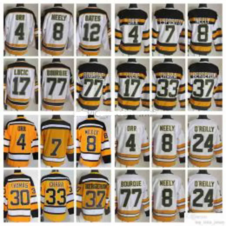 Boston'''Bruins''mens Retro Ice Hockey Jerseys 37 Patrice Bergeron 16 Sanderson Esposito O'Reilly Oates Bucyk Lucic 4 Orr Neely Thomas