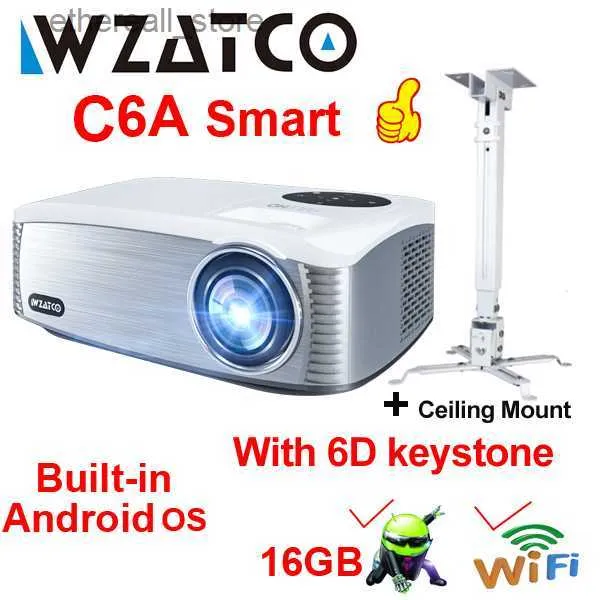 Proyector Bluetooth WiFi 1080P, proyector de cine al aire libre de 9000  lúmenes, máximo 200 pulgadas, cine en casa inalámbrico, proyector de video  LED