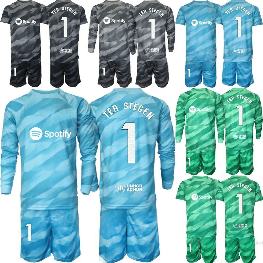 Clubteam Keeper Jeugd Marc-Andre Ter Stegen Jerseys Voetbal 22-23 Set Lange mouw Inaki Pena Ander Astralaga Antoni Ramallets Victor Valdes Voetbalshirt BaSai