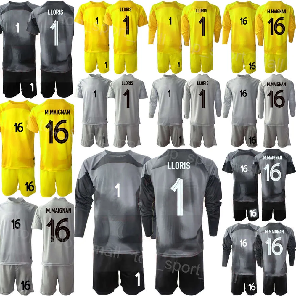 Nationaal team 22-23 Franse GK Kinderen Alphonse Areola Jerseys Voetbalset Doelman met lange mouwen Mike Maignan Peyraud-Magnin Hugo Lloris Steve Mandanda Voetbalshirt