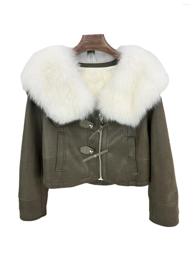 Women's Fur Coat Lapel Short High-waisted Version Of The Single-breasted Design Warm And Comfortable 2023 Winter 1122