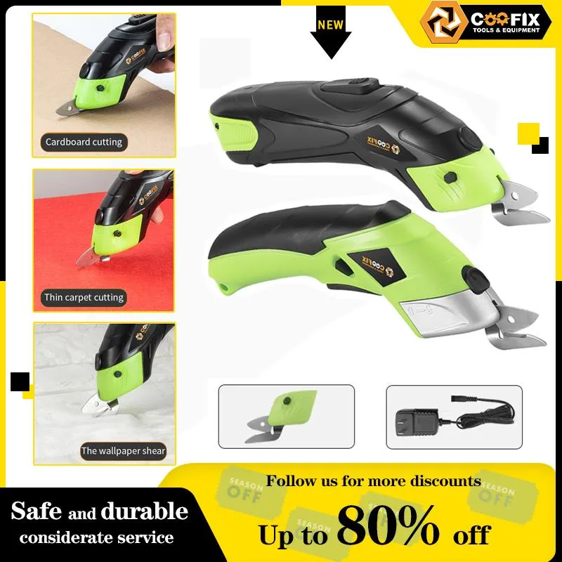 Scharen Coofix 3.6v Rechargeable Electric Scissors Mini Machine Fabric Wireless Battery Cutter Cloth Carpet Pvc Leather Cutting Tools