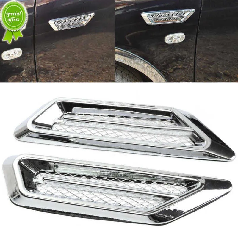 Autocollants De Ventilation Latérale Pour Voiture - 2 Pièces ABS, Motif Grille, Adhésif Universel, Décoration Tuning Sans Perçage