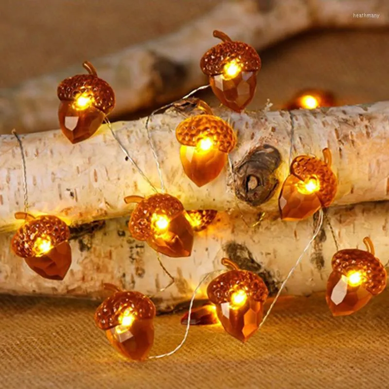 Strings Christmas Lights Led Copper Pine Cone String voor boom- en thuisfeestdecoratie gloeiend in het donker