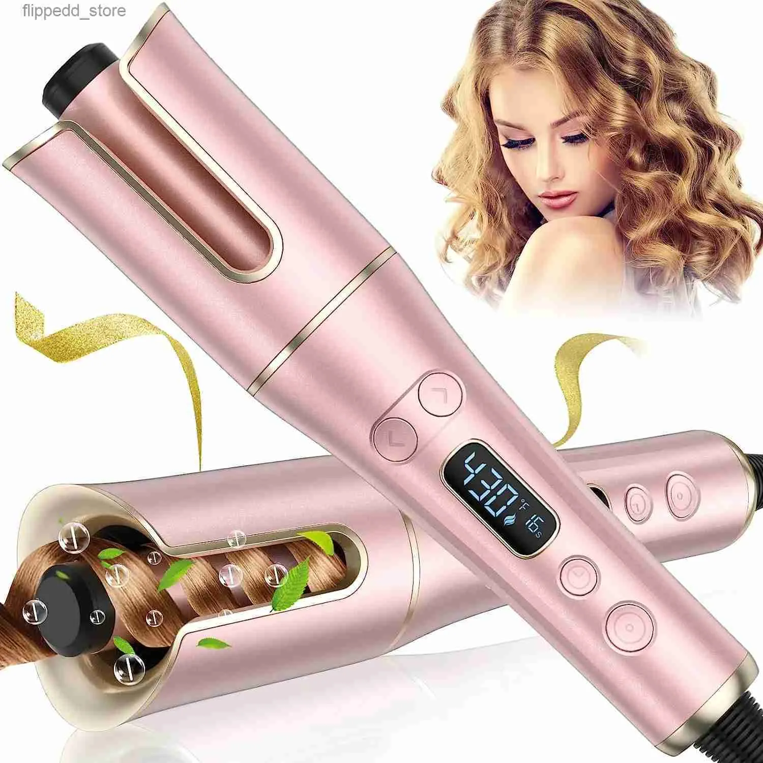 Curling Irons Auto Hair Curler Automatisk curlingjärn Wand Roterande curling Wand LCD Hårrimper Fast Heat Spin Iron för hårstyling Q231128