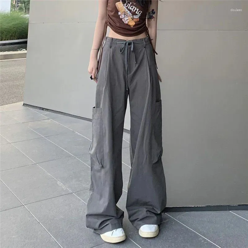 Women's Pants Lucyever Gothic Loose Cargo Women Harajuku Streetwear Baggy Bf Wide Leg Female Y2K Vintage Casual Trousers