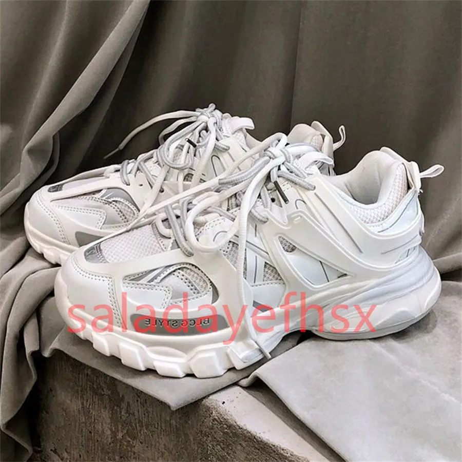 Dames Heren Mode Ontwerper Luxe Schoenen Track 3.0 LED Sneaker Verlichte Gomma lederen Trainer Nylon Gedrukt Casual Platform wit zwart Sneakers merk