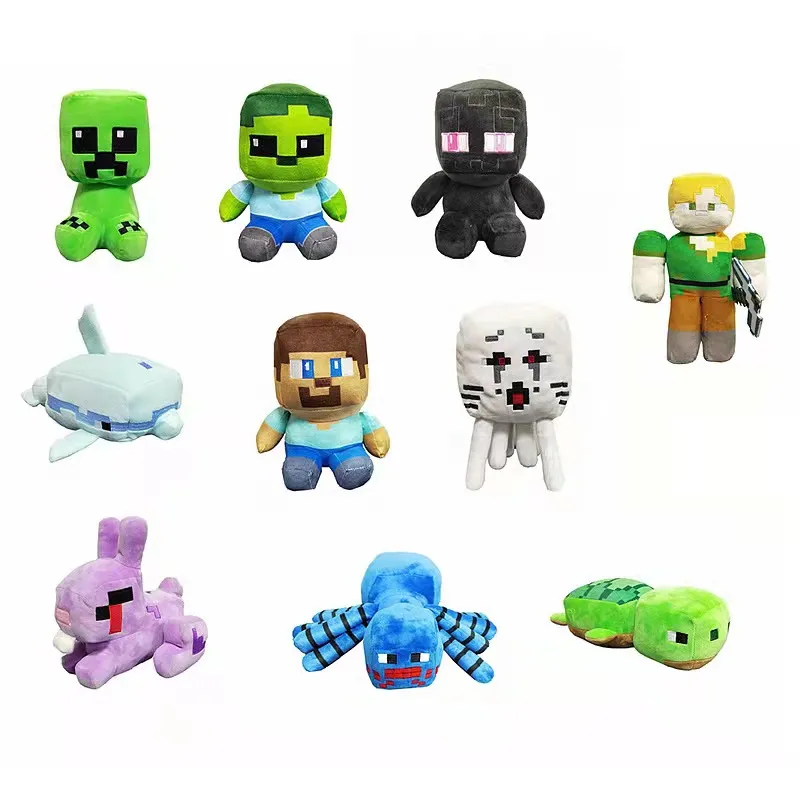 Factory grossist 11 Styles Steve Plush Toys Cartoon Games Perifera dockor Barngåvor