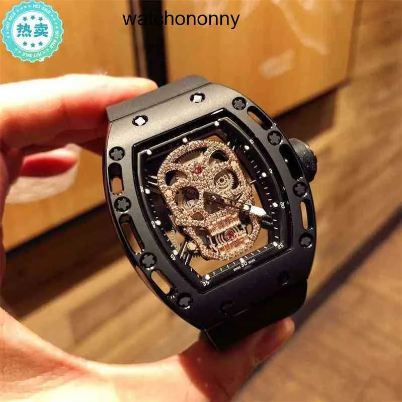 Designer Ri Mlies Luxury Watchs Watch Star samma personlighet RM052 Automatisk mekanisk skalle ihålig ut stor urtavla mäns hög kvalitet