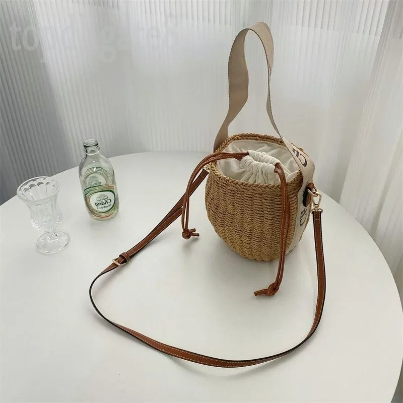 Woody słynne torebki wiklina c rattan designer torebki wygodne noszenie C łatwe sprzęgło na zewnątrz podróżne zakupy Crossbody Crossbody torebki tkane paski xb015 c23