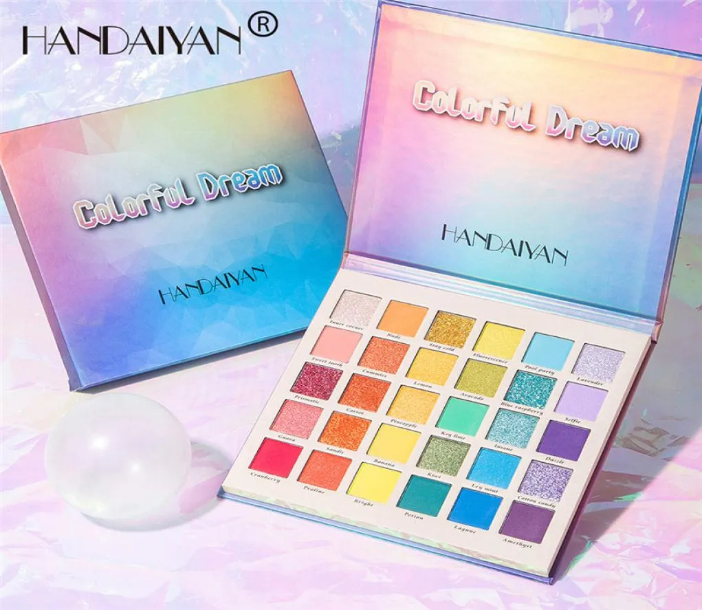 HANDAIYAN 30 Cores Torta de Frutas Enchimento Paleta de Sombra de Olho Kit de Maquiagem Vibrante Brilhante Brilho Shimmer Shades Pigmento Eyeshadow4508426