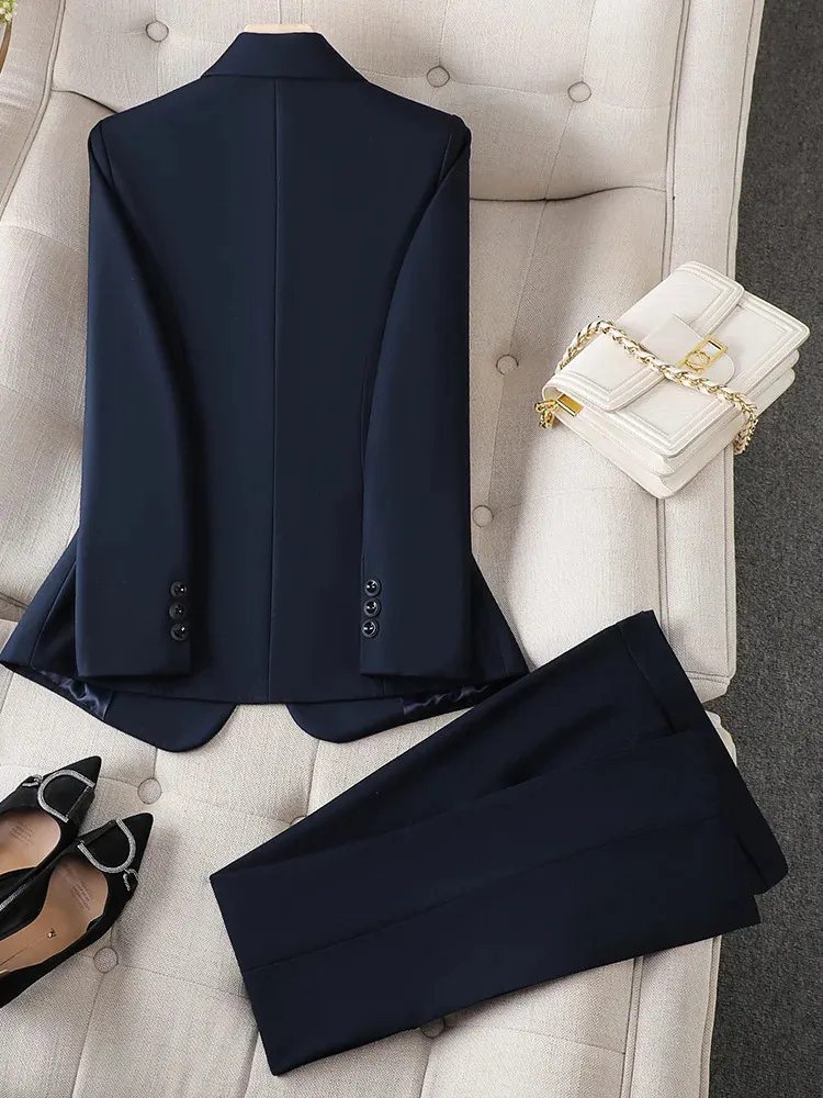 Navy trouser suit ladies hot sale