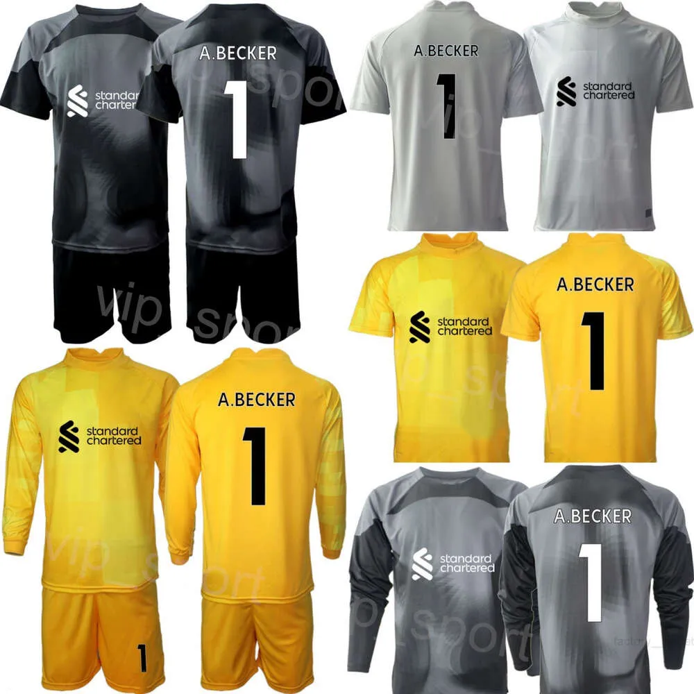 Club Team Goalkeeper 13 Youth Adrian Jerseys Soccer 22-23 Set GK Goalie Long Sleeve 25 Pepe Reina 22 Simon Mignolet 1 Alisson Becker Child Football Shirt Kits LiWuPu