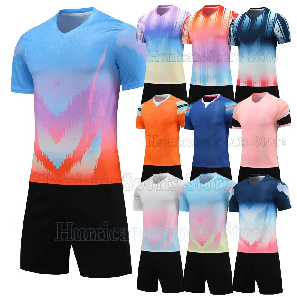 Andere sportartikelen Aangepaste kinderen heren voetbalshirts Sets Voetbaltrainingskleding voor volwassenen Jongensuniformen Jeugd T-shirt Shorts 231127