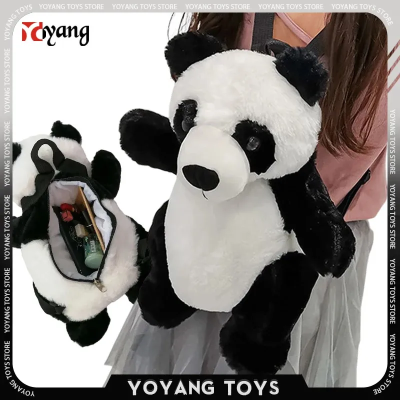 Plush Backpacks Kawaii Panda Plush Backpack Protged Animals Pp Cotton Storage ذات سعة عالية السعة المحمولة ديكور ملابس Decor Decor