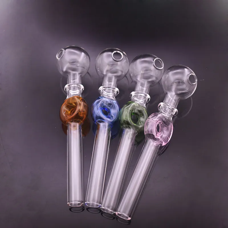 14 cm Lenght Glass Oil Burner Pipe flera färgglada glasrör rökverktyg tjocka rök tillbehör grossist gratis frakt 10 st