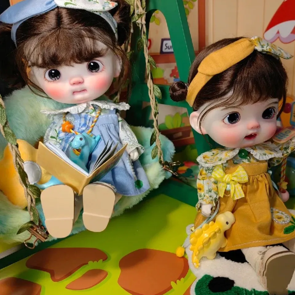 Dolls Bjd 16 Huniu Tuniu Douguan Cute Expression Anime Polly Pocket Elf na półce na prezent dla dziewcząt 230427