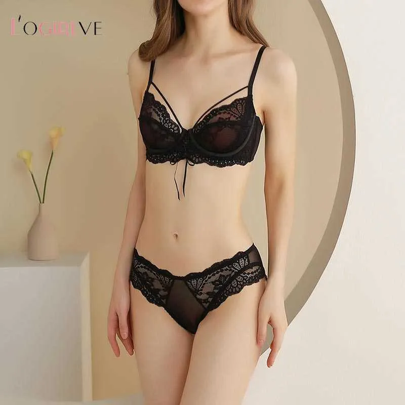 Conjunto Sexy Logirlve Ropa Interior Sujetadores Transparentes Vendaje Tentacion Lenceria De Encaje Ultrafino Sujetador Blanco Para Mujer Tallas Grandes 3 4 Copa P230428 Bueno De 13 24 DHgate