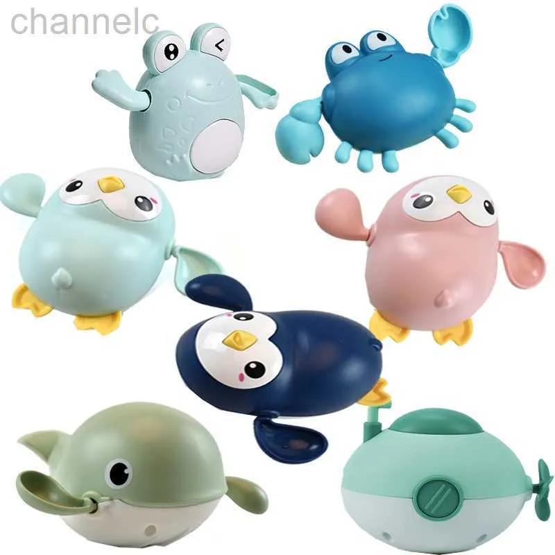 Jouets de bain nouveau bébé dessin animé enfants apprenant la Cognition mignon Animal natation grenouilles tortue crabe classique eau jouet pour enfants