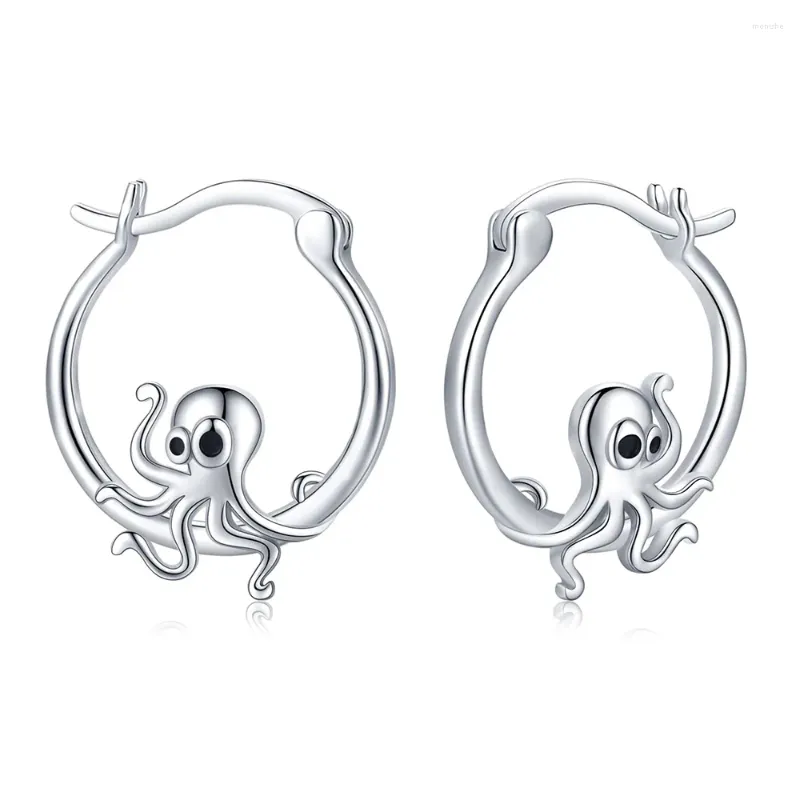 Creolen, kleiner Oktopus, Vintage-Schmuck, Party, niedlich, versilbert, Kupfer, kreativer Ohrring, Geschenk für Frauen