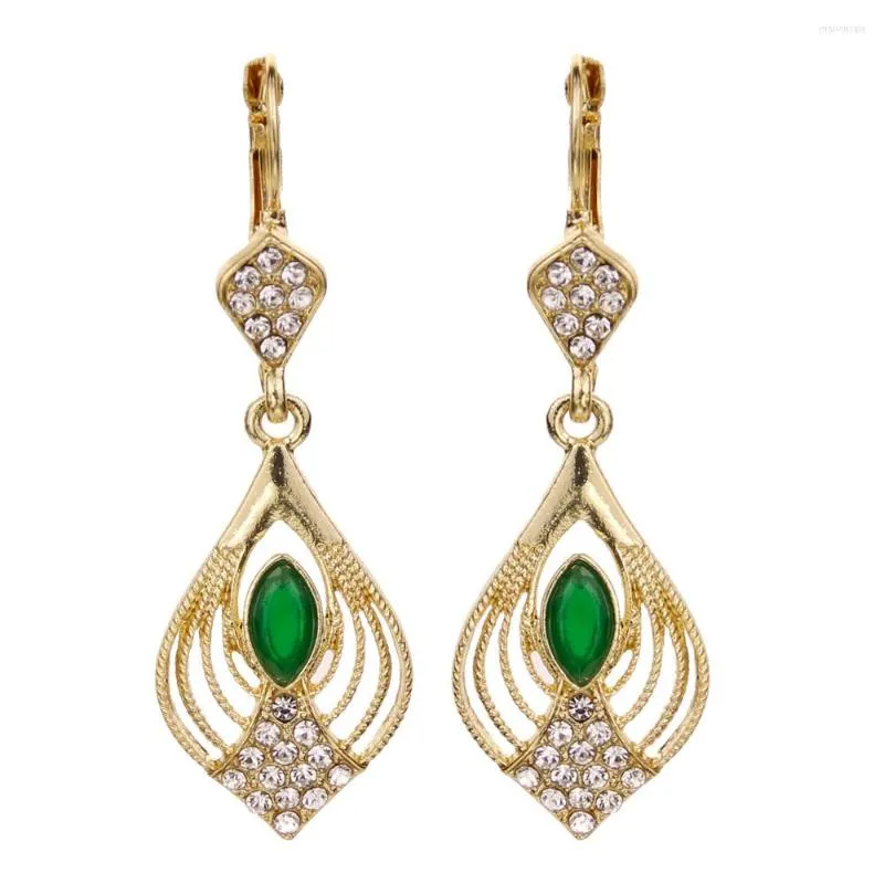 Brincos de bretas suportes de estilo solar de estilo nacional Brincho marroquino para mulheres Argelia Bride Drop 14K Color Gold Crystal Wedding Jewelry 2023