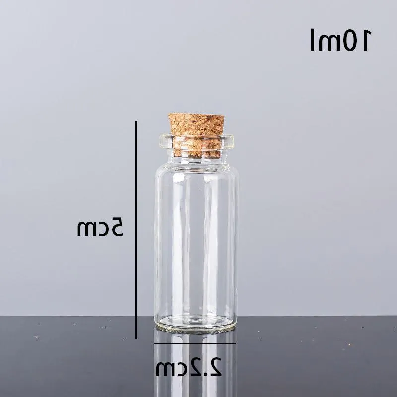 10 ml 22x50x125 mm małe mini przezroczyste szklane butelki słoiki z korka/ śluby z wiadomościami życzenia impreza biżuterii sprzyja QDSQC