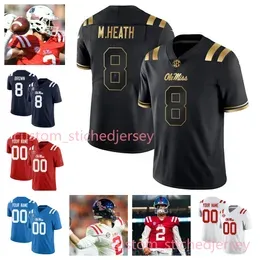 Ole Miss Rebels Football Jersey Spencer Sanders Custom Dannis Jackson Ladarius Tennison Jaron Willis Bralon Brown Luke Altmyer Hudson Wolfe Matt Corral Dk Metcalf