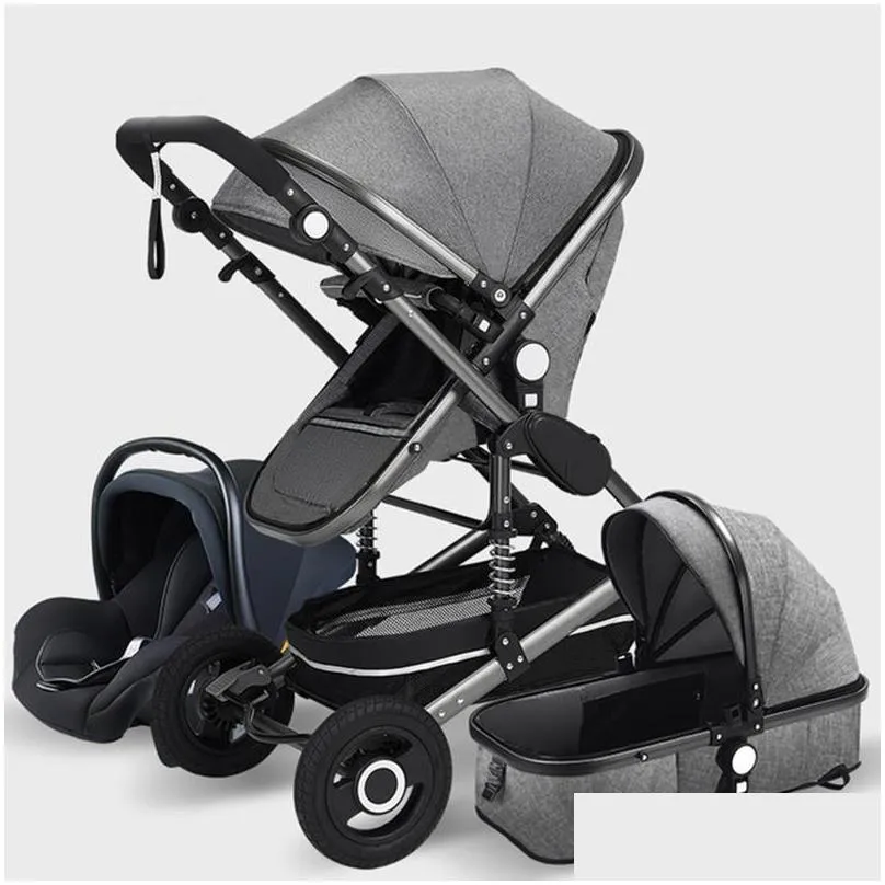 baby stroller 3 in 1 genuine portable carriage fold pram aluminum frame stroller